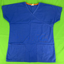 XS-S Blue Unbranded Scrub Top Measurements in Photos
