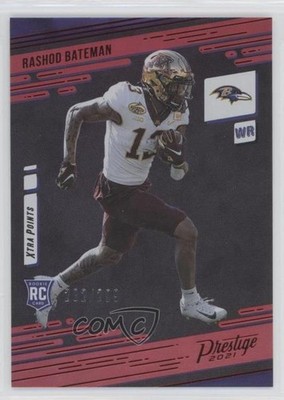 2021 Prestige Rookies Xtra Points Premium Red /299 Rashod Bateman Rookie RC m5e