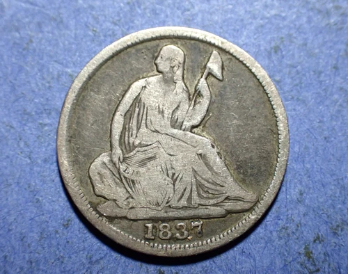 1837 Small Date Liberty Seated Half Dime Abt. Fine