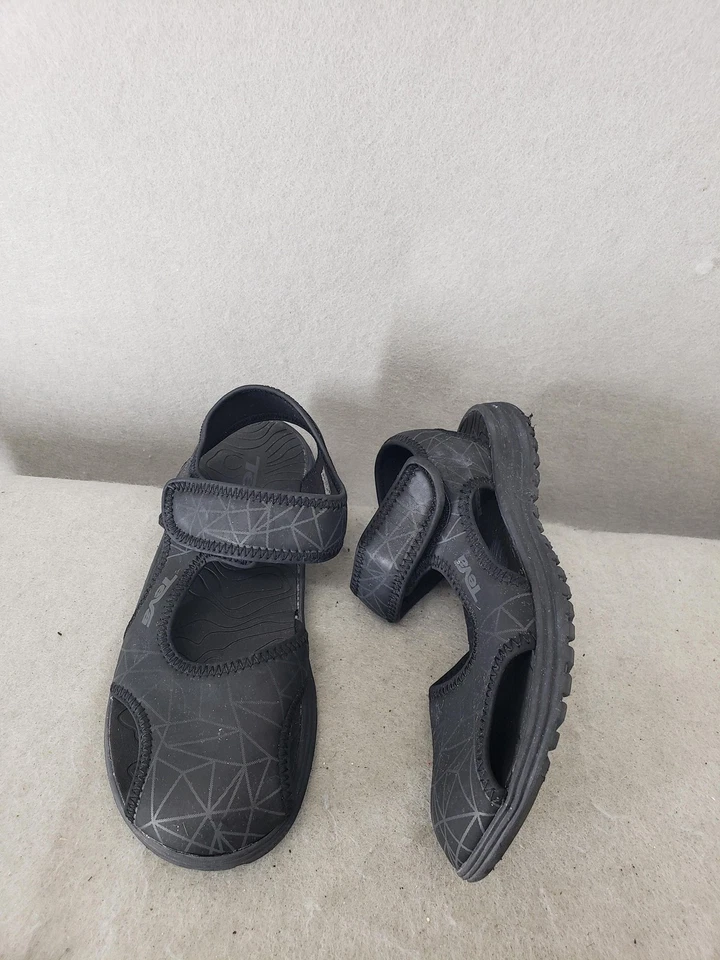 Teva Tidepool Youth Boys Sandals 2 Black Geometric Water Outdoors Comfort Shoes - Image 4 of 4