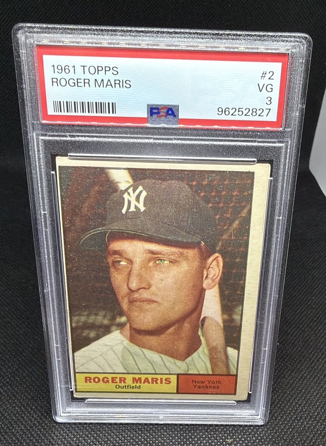 1961 TOPPS - ROGER MARIS NYY #2 PSA 3 YANKEES 61 HRs In 1961