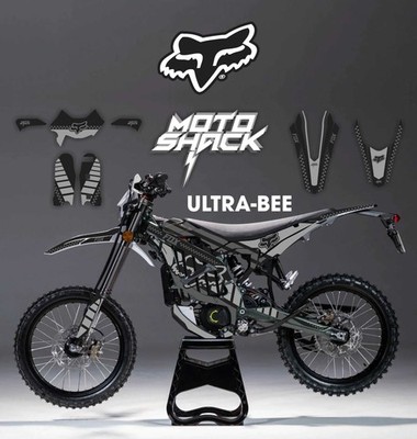 Grafik Kit für Sur-Ron Ultra Bee Fox Surron Wrap Aufkleber grau schwarz Stealth