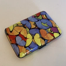 Monarque RFID Secure Armored Wallet In The "Butterfly Collage" Design