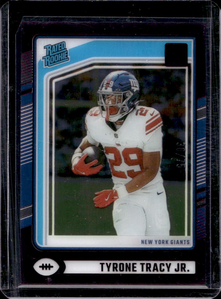 2024 Panini Clearly Donruss Tyrone Tracy Jr. Purple Rated Rookie #3/75 Giants