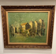 Large Oil on Board Impressionist Painting by C. Lewis(circa. Mid 20th century)