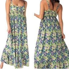 Natural Life Maxi Dress XS Babydoll Milkmaid Lettuce Hem Boho Y2K Cottage Fairy