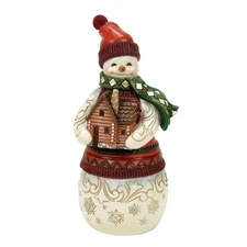 Jim Shore CHRISTMAS AT THE LODGE SNOWMAN FIGURINE-WELCOME TO THE CABIN 6017038