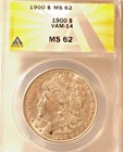 1900-P  MORGAN DOLLAR   *BRIGHT WHITE*GENTLE LUSTER*   MS-62  VAM-14  90% SILVER
