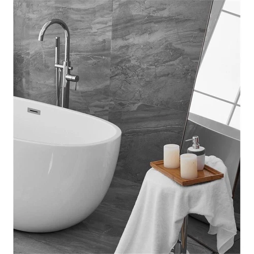 Elegant Decor Allegra 67" Iron and Nylon Soaking Roll Top Bathtub in White - Picture 5 of 8
