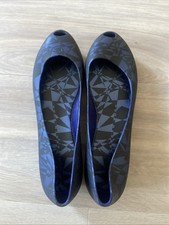 Women Melissa X Gareth Pugh Blue And Black Plastic Flat Size Eur 38 Uk 5 