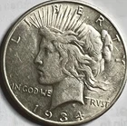 1934-S Peace Dollar $1 San Francisco Better Date Silver Dollar