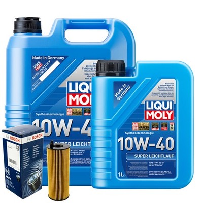 Motoröl 10W40 LIQUI MOLY Super Leichtlauf 6L+BOSCH Ölfilter
