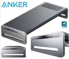 Anker 675 USB-C Docking Station 12-in-1, Monitor Stand, Wireless Charging Pad