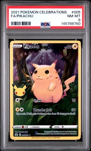 2021 POKEMON CELEBRATIONS #005 FULL ART/PIKACHU PSA 8