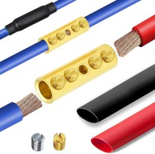 6 Gauge Wire Butt Connectors Kit Pure , Screw Type Quick Terminal Pure Brass