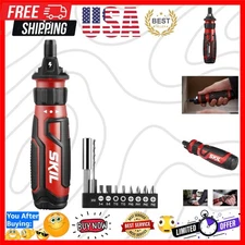 Rechargeable 4V Cordless Screwdriver with Circuit Sensor Technology, Includes...