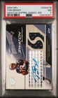 2004 SPx #SWA-TB Tom Brady Swatch Supremacy Patch Auto /100 PSA 7