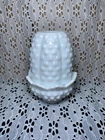 VTG Fenton White Milk Glass Hobnail Fairy Lamp Light Two-Piece Estate Sale Find!