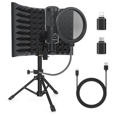 Studio Recording Microphone Isolation Shield with Pop Filter and Metal SWK3 