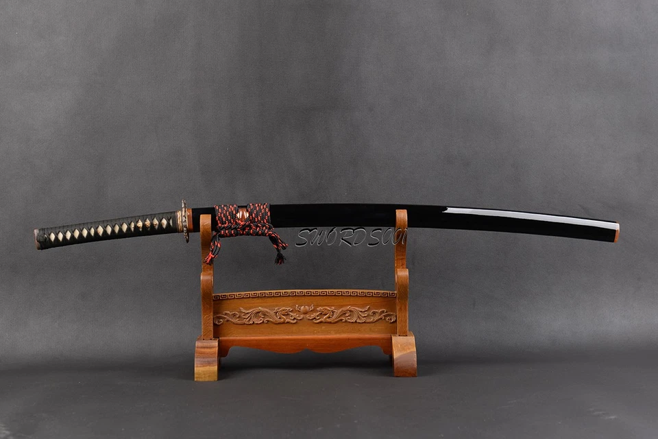 Brass Fittings Japanese Samurai Katana Sword Clay Tempered Kobuse Folded Steel - Image 2 of 4