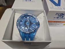 Invicta Subaqua Men's 44mm Blue Dial Blue White Silicone Watch 69449 249 Retail