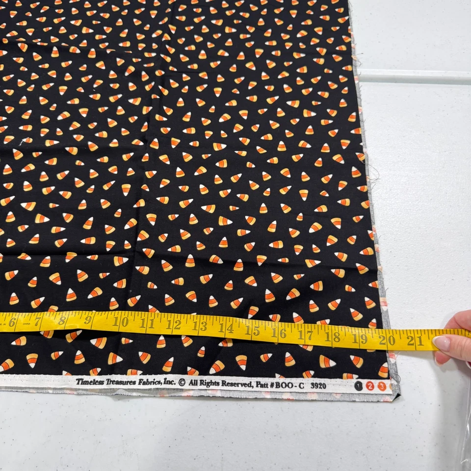 timeless treasures quilting fabric cotton black candy corn 3920 20x43 - Image 3 of 4