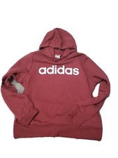 Adidas size 1X Essentials Linear Fleece Hoodie Womens junior size marroon color