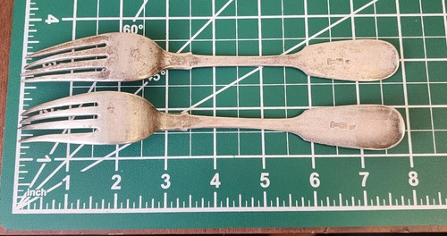 Lot Of 2 Antique Fiddle Pattern Russian 84 Silver Dinner Fork 1885 Set 128g - Picture 14 of 14