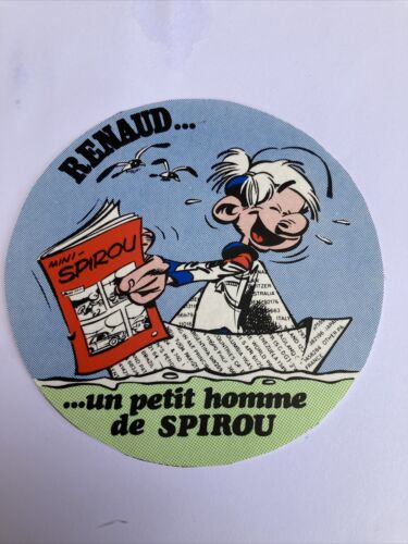 Autocollant sticker vintage publicitaire Spirou Renaud Un Petit Homme De Spirou - Photo 1/1