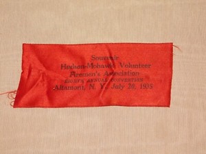 VINTAGE 1935 HUDSON MOHAWK VOL FIREMEN'S ASSN CONVENTION ALTAMONT NY RIBBON