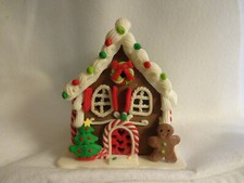 Vtg Xmas Village Sugar Sweet Home Candy Gingerbread House Table Decor Light Up