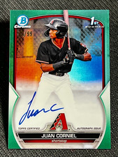 2023 Bowman Chrome 1st GREEN REFRACTOR PROSPECT ROOKIE AUTO Juan Corniel /99
