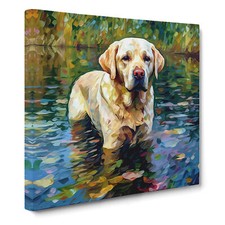 Labrador Retriever Neo-Impressionism Canvas Wall Art Print Framed Picture Lounge