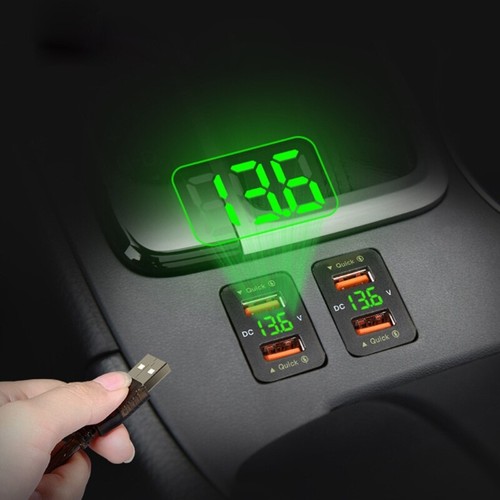 Fast Car Charger Dual USB 12V-24V LED Voltmeter Socket Power Automatic Adapter - Zdjęcie 12 z 19