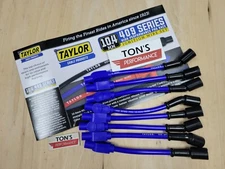 Taylor Spark Plug Wire Set 79603 409 Pro Race 10.4mm Blue 9.5" for GM Chevy LS