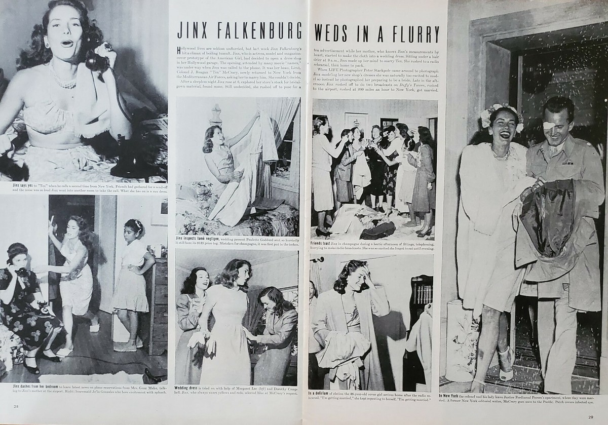 1945 Jinx Falkenburg Gets Married 2-Page Magazine Photo Spread NICE | eBay 1945 Jinx Falkenburg Gets Married 2-Page Magazine Photo Spread NICE | eBay