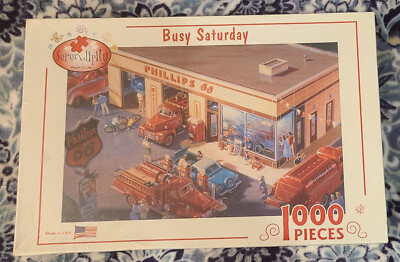 Serendipity ''Busy Saturday'' 1000 Pc Puzzle #65323 New 2003 Sealed Made In USA