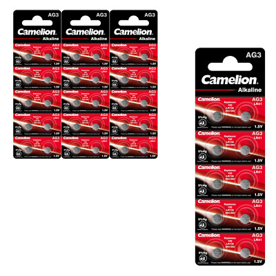 4x Camelion Knopfzellen Uhren - Batterien AG3 Alkaline 0% HG 10er Blister