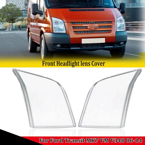 2X Clear Headlight Lens Lampshade Cover for Ford Transit MK7 VM V348 2006-2014 - Picture 2 of 11