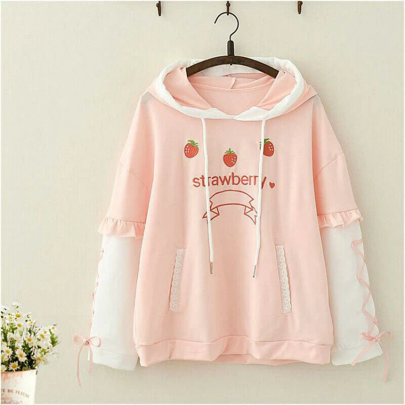 Pink store kawaii hoodie