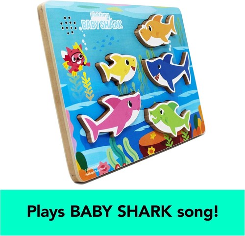 Pinkfong Baby Shark Song Wooden Sound 5 Pc Puzzle - Picture 3 of 3