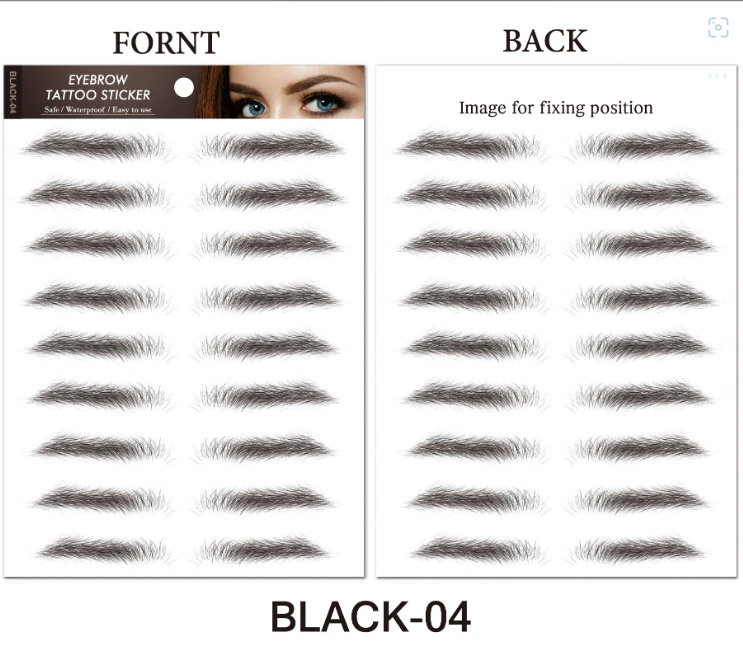 Set of 20 - Waterproof 6D Eyebrows Tattoo Stickers Hair-like Makeup Long Last - Image 4 of 4