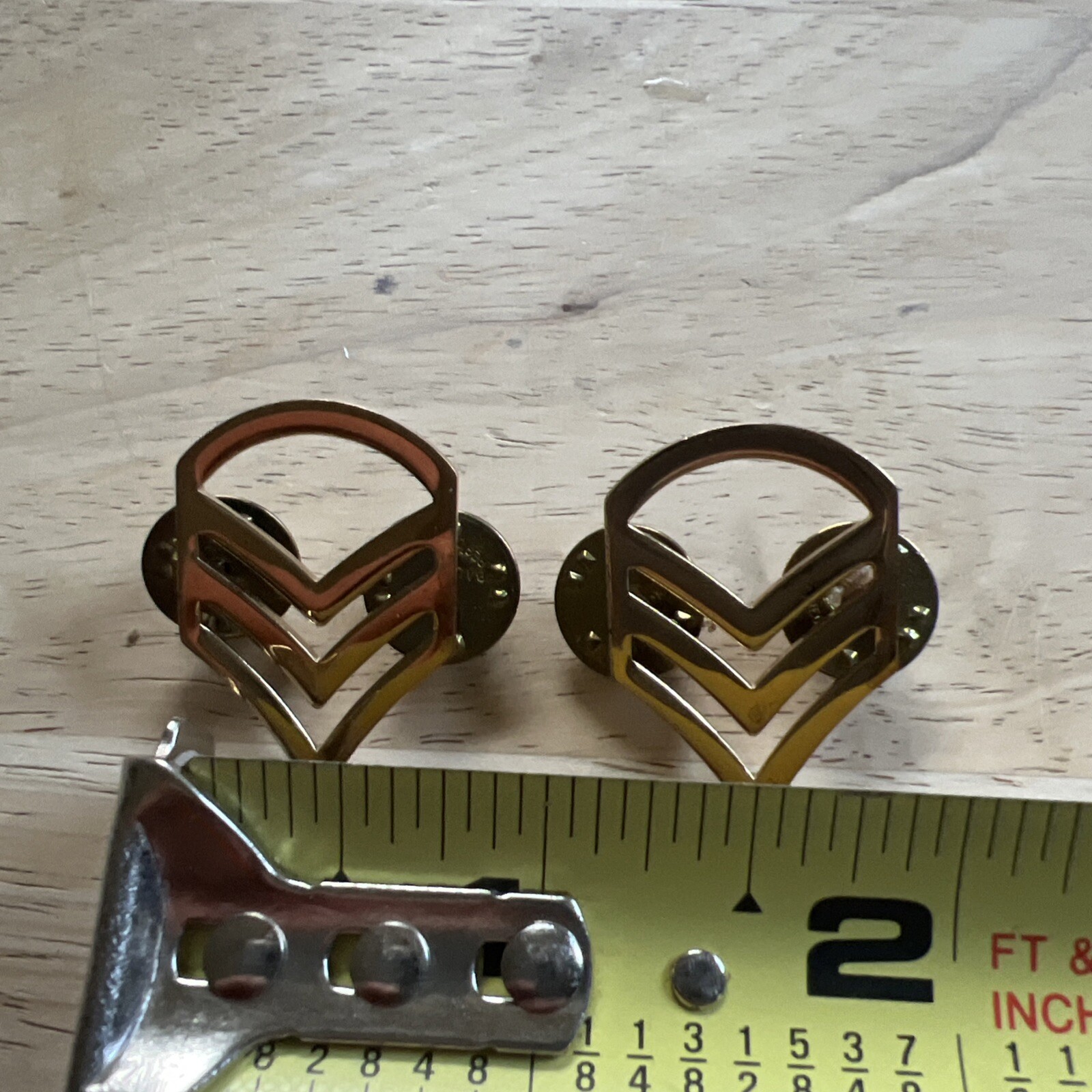 Vintage Military Army Sargent Stripes Pins