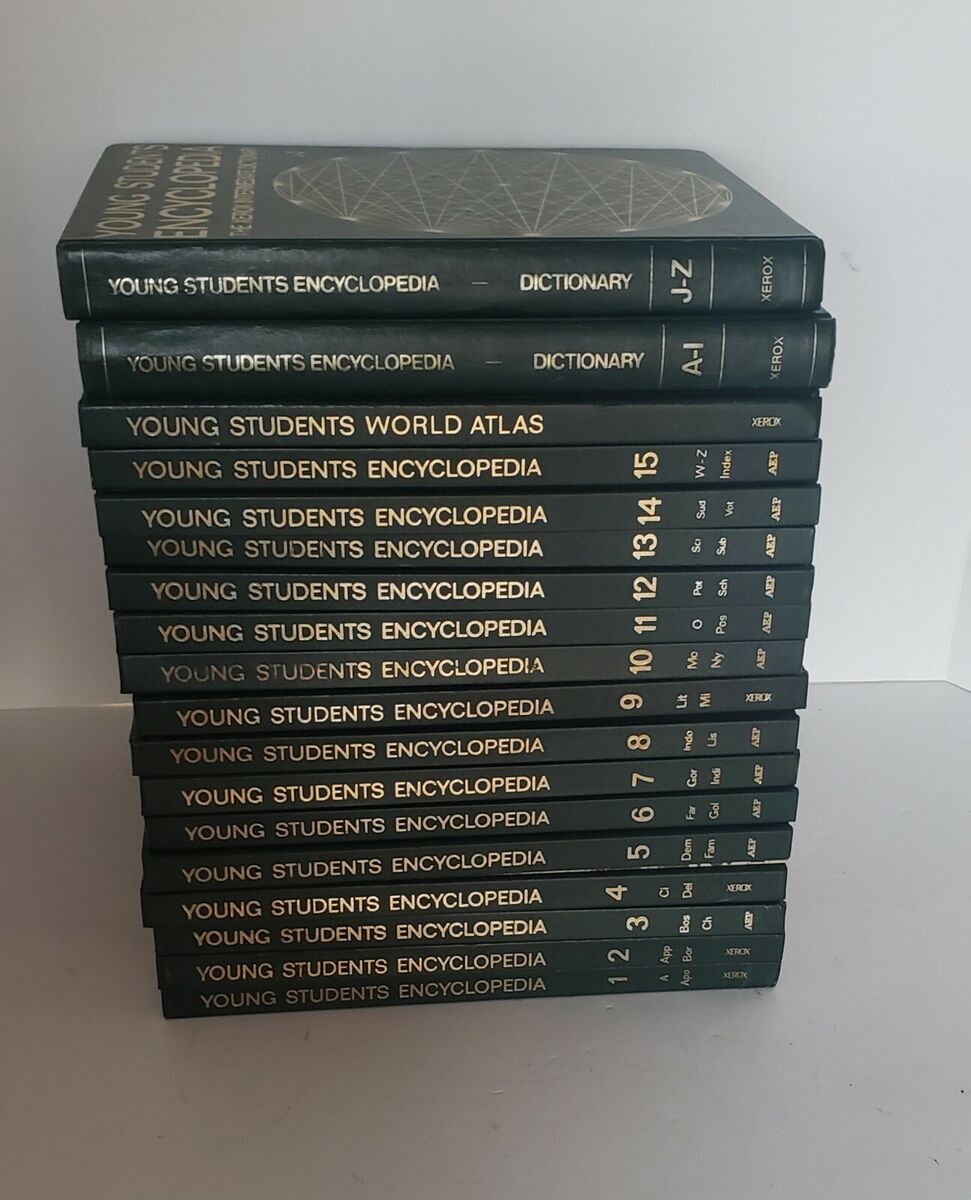 1972 Funk & Wagnalls Young Students Encyclopedia Set w Atlas 1972 Funk & Wagnalls Young Students Encyclopedia Set w Atlas