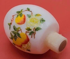 Vintage Egg Shaped Milk Glass Perfume Bottle. Empty. 2.5"L