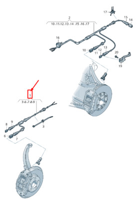 Audi Q5 FY Verkabelung Raddrehzahlsensor vorne links 80A972251 NEU ORIGINAL