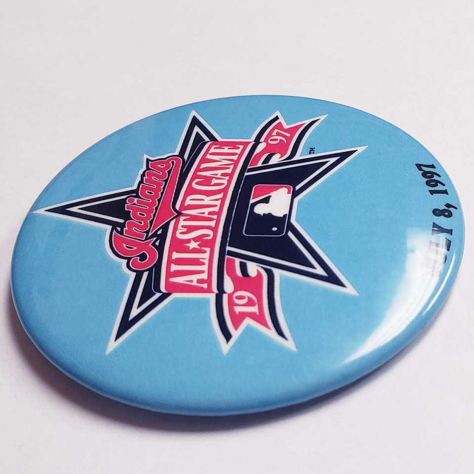 Vintage 1997 MLB AllStar Game Button 7/8/97 Cleveland Indians Jacobs