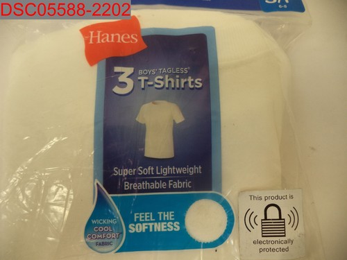 NWT - Hanes Boys White 3 Pack Undershirt T-Shirts, Size S 6/8 075338041391 - Picture 5 of 9