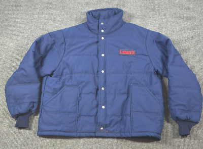 #ad Vintage Unitog Lowes Hardware Jacket XL Blue Lumberyard Puffer Workwear USA 80s $49.45