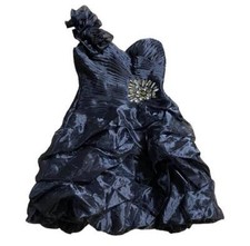 Poly Women's One Strap Ruffle Formal Dress Black (Size: M)